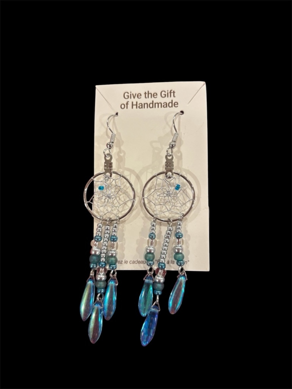 Handmade Turquoise Dreamcatcher Dangle Earrings